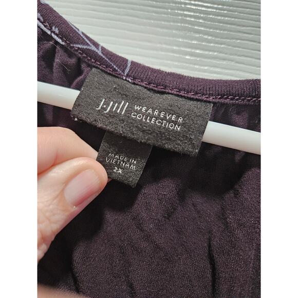 J. Jill Wearable Collection Purple Floral Long Sleeve Shirt Size 2x SKU 177 - Picture 2 of 8